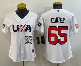 Womens USA Baseball #65 Nestor Cortes Number 2023 White World Classic Stitched Jersey,We sell and wholesale Womens USA Baseball #65 Nestor Cortes Number 2023 White World Classic Stitched Jersey on line form chian!